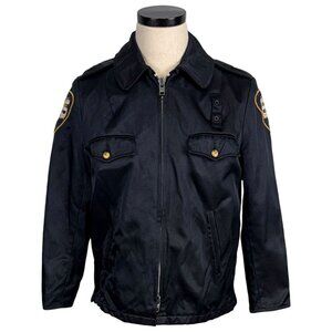 Vintage 80s Euclid Square Mall Security Jacket Black With Patches Mens Medium